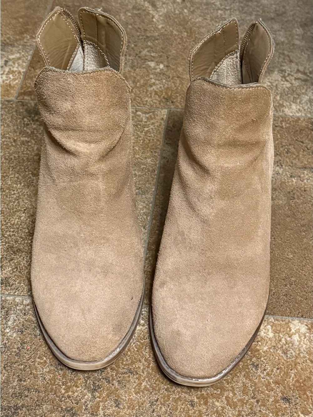 Jessica Simpson Tan Suede Ankle Booties